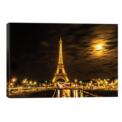 Moonlight Over Paris by Anders Jorulf - No Frame Print on Canvas