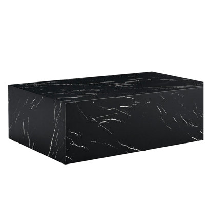 39.3*23.6*11.8 Inch Black Marble Texture MDF Coffee Table - Luxurious Design, Living Room Accent.Fashion texture design coffee table, suitable for various situations and scenes.