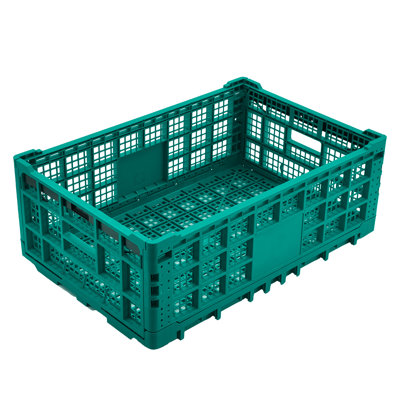 Caisse de rangement robuste en plastique pliable 52L - Bac pliable et empilable avec murs renforcés pour le bureau, la maison, le garage, les fournitures de cuisine - Panier utilitaire portable, 1 PCS vert