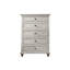 Commode 5 tiroirs en bois au fini gris-450123130