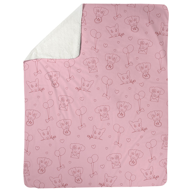 Sewn Throw Blanket, 60" W x 80" L, Light Pink