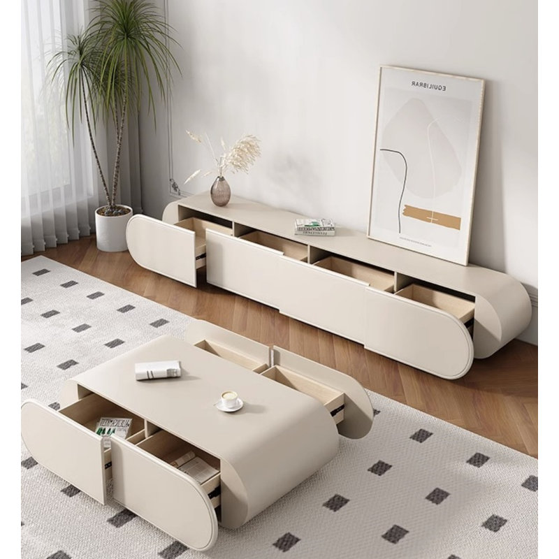 Meuble télé moderne et simple crème