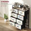 HOMCOM Bedroom Chest of Drawers, Fabric Dresser with 8 Drawers, White