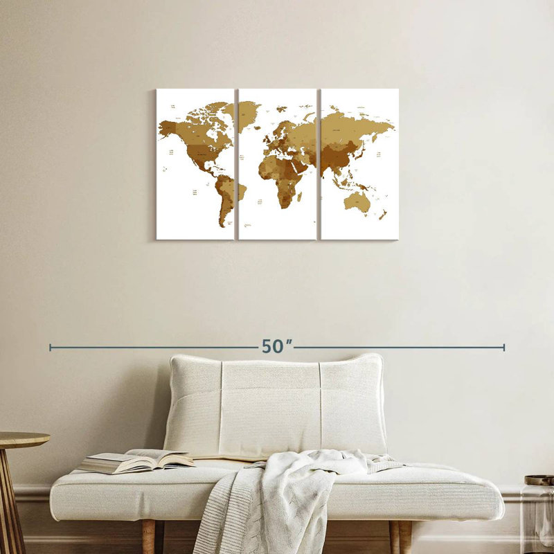 Carte du monde Aliaz, H 20 po x l 33 po