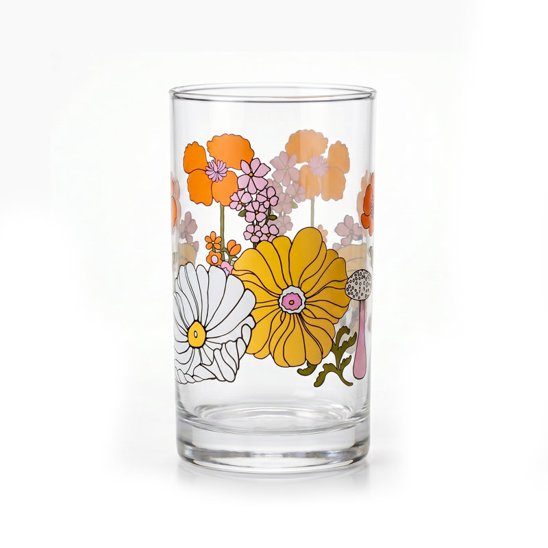 Verres à jus de fleurs vintage Garden Party - ensemble de 4