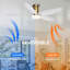 36/42/48" Flush Mount Low Profile Ceiling Fan With Light And Remote/app Control-647977973-655602934