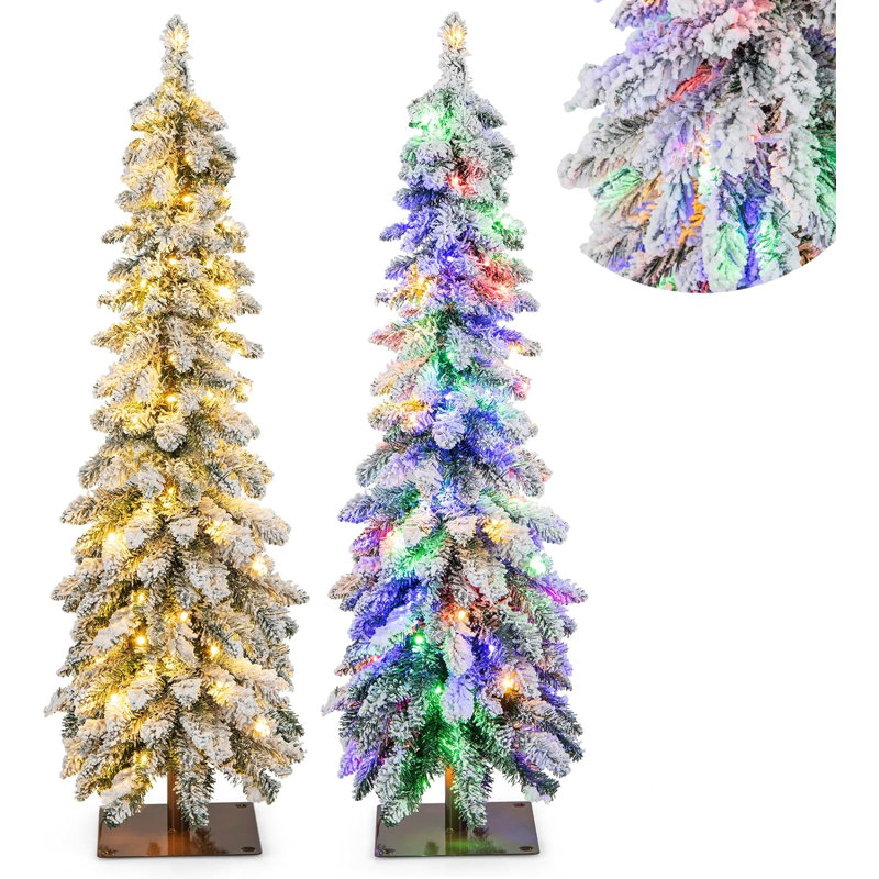 Lighted Artificial Pine Christmas Tree, 120cm H