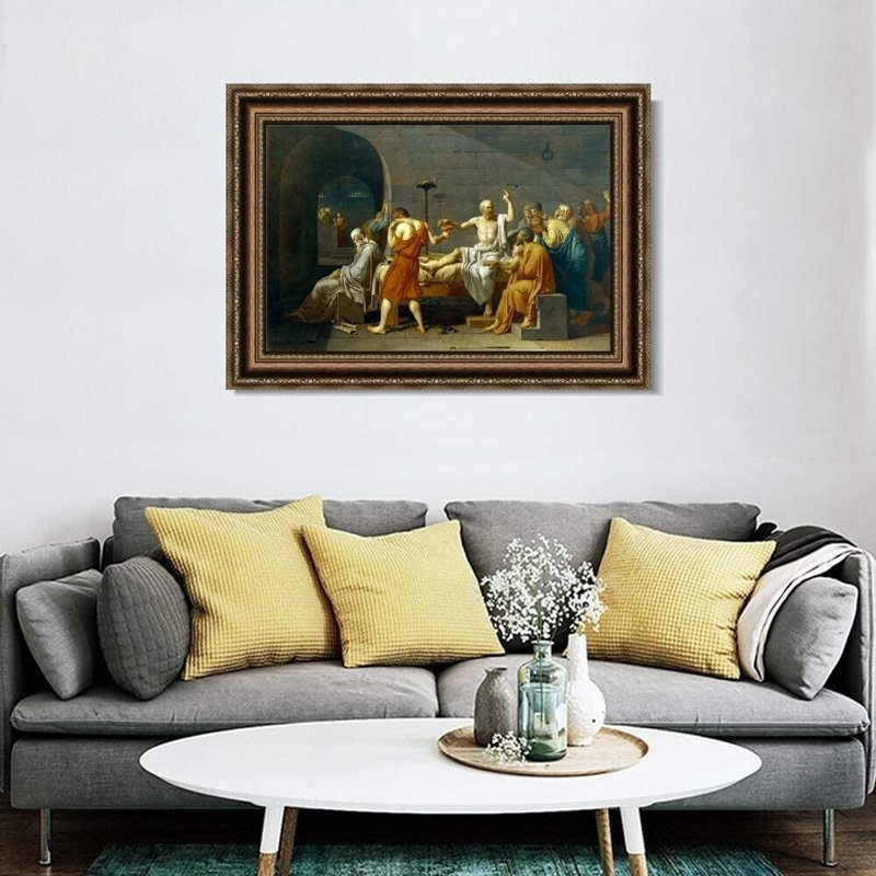 La mort de Socrate par Jacques Louis David par Jacques-Louis David, reproduction sur toile flottante