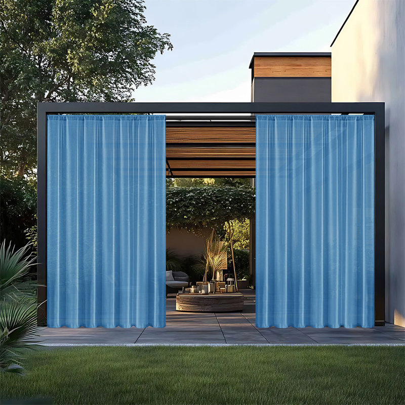 Rideaux imperméables en kabb pour l'extérieur, Blue