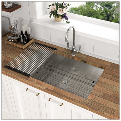 33 Inch Undermount Sink - 33"X19"X9" Undermount Stainless Steel Kitchen Sink 18 Gauge 9 Inch Deep Single Bowl Kitchen Sink Basin