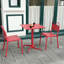 Table pliante carrée rouge - 23,6 po x 23,6 po x 29,5 po en fer intérieur et extérieur, résistante à la rouille, imperméable, robuste en forme de X, facile à plier et à ranger-976365682