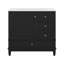 Meuble-lavabo 36 po avec lavabo en céramique, 3 tiroirs et armoire avec tablettes-116117429