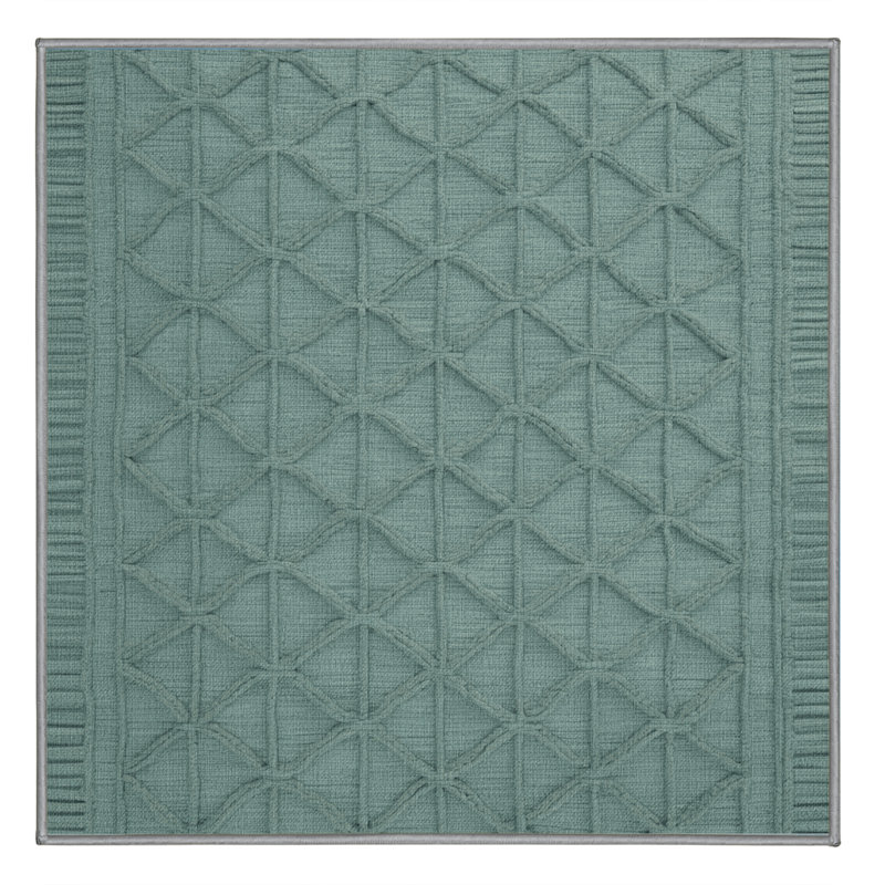 Tapis gris en treillis lavable à la machine