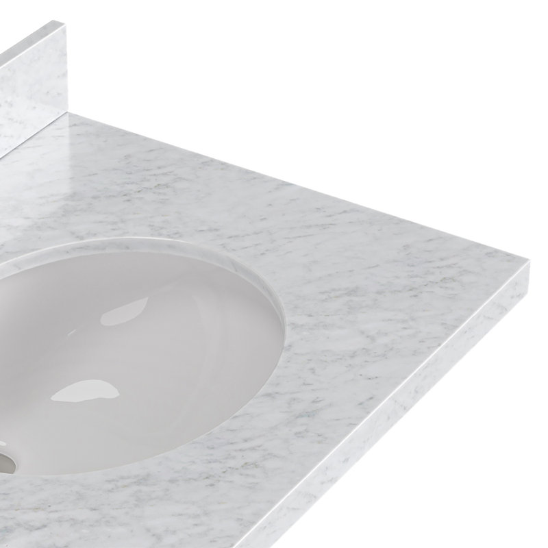ARIEL Monroe 72 Double Sink Bathroom Vanity with Carrara Quartz Top, Midnight Blue, 72" - 73", Italian Carrara Marble