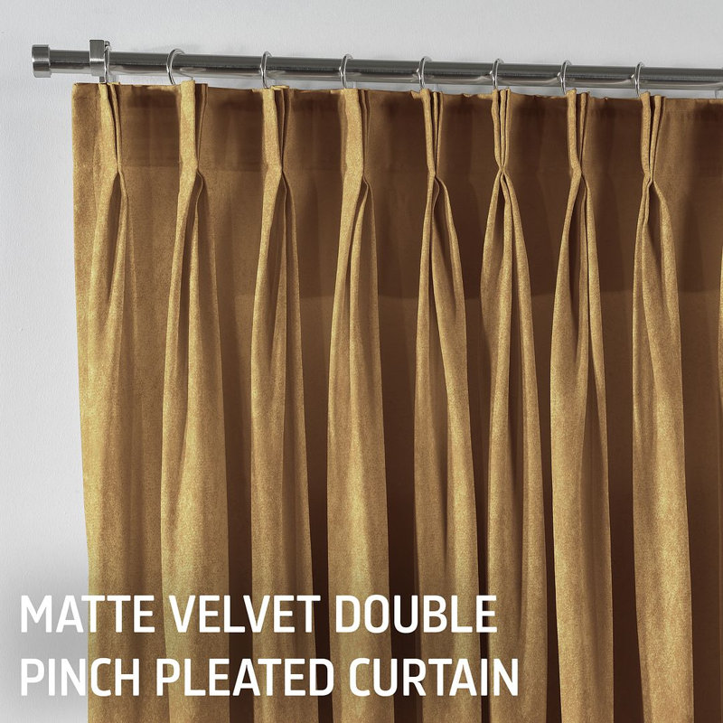 Room Darkening Single Curtain Panel, Beige, 190 W x 175 D cm