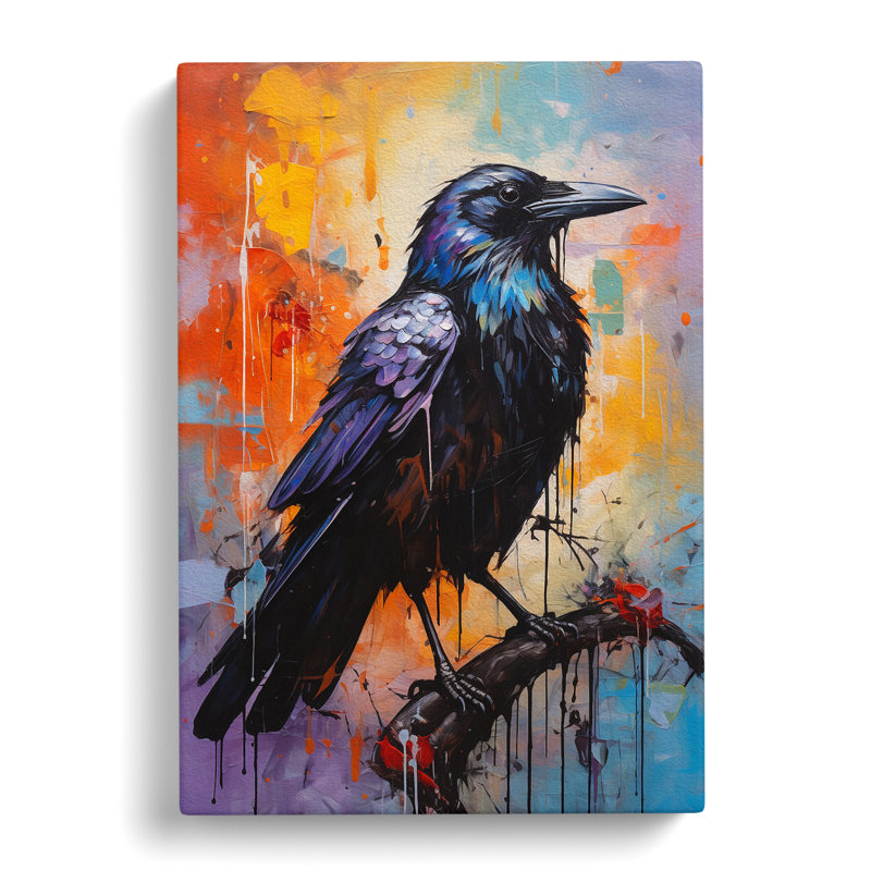 Raven Gestural - No Frame Print, 60cm H x 40cm W x 3cm D