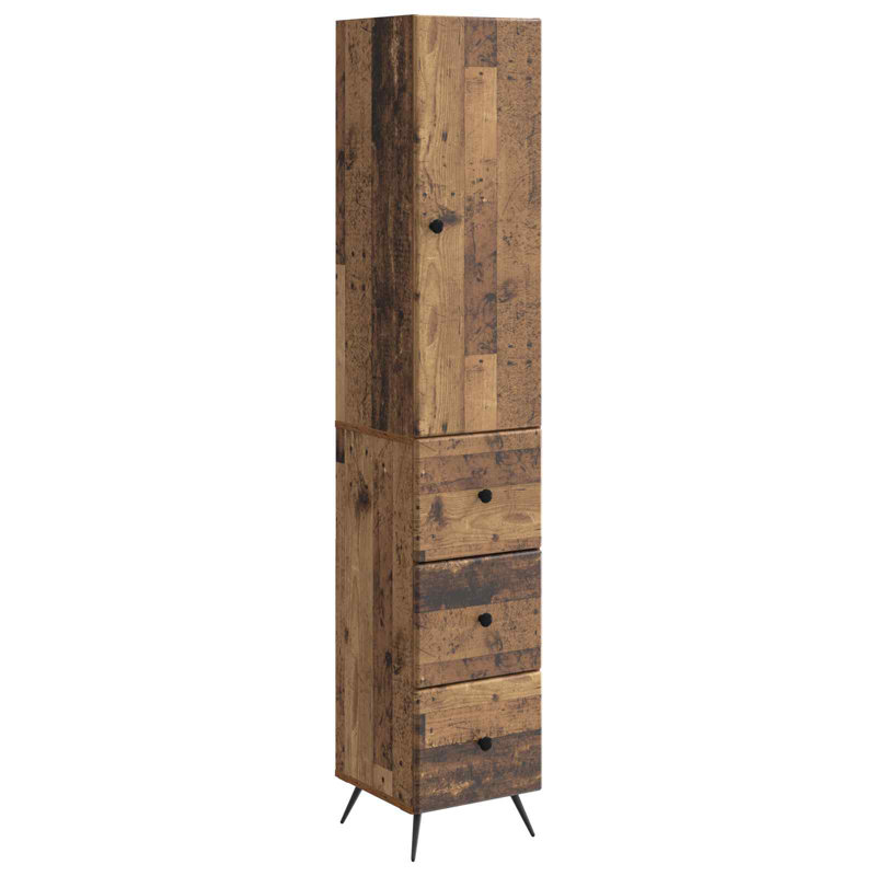  Cabinet Set 2 Pcs Engineered Wood Storage Living Room Office Bedroom, Old Wood