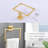 Gold Square Bathroom Hardware Set, 7-Piece Stainless Steel Towel Rack, Bar, Rings & Hooks
