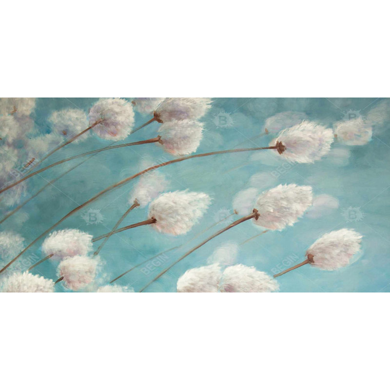 Plantes de coton dans le vent - décor de chambre à coucher