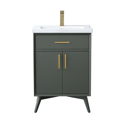 Lalena 24'' Single Bathroom Vanity with Ceramic Top