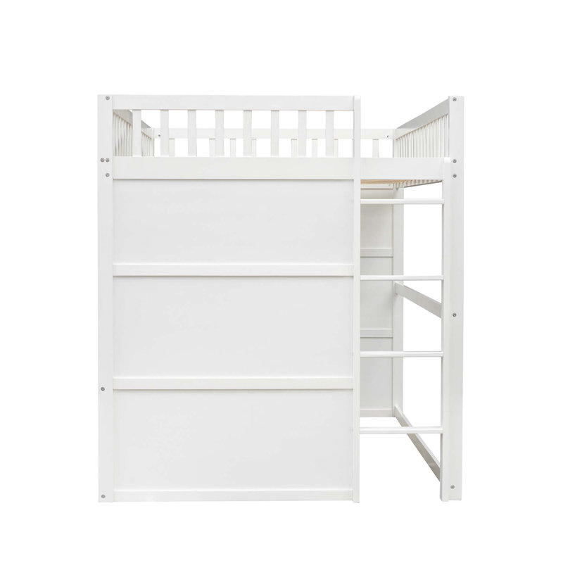 Lit mezzanine avec échelle pour la chambre House, Full, White/Gray