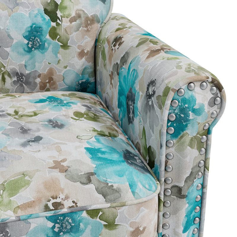 Fauteuil de 33,5 po Kyhl CAL117, Bleu / polyester gris