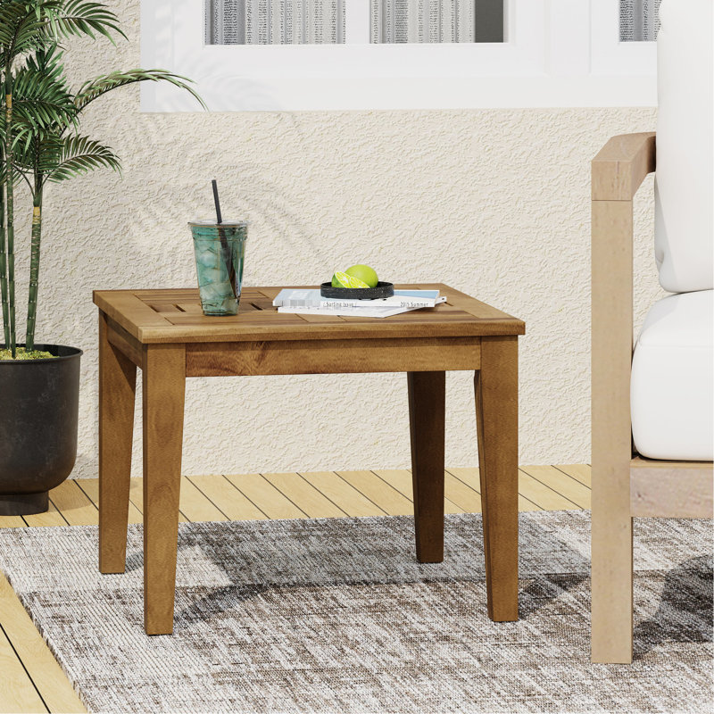 Wood Side Table - Minimizes Space Usage, 20x20x15.77 Inches, Outdoor Natural 20"w X 20"d 15.77"h