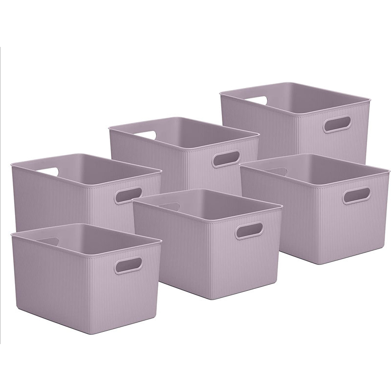 Panier en plastique nervuré, 6, Lilas