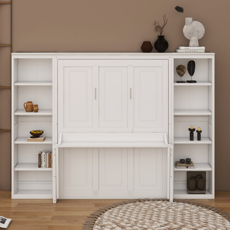 Murphy Bed With Desk And Bookshelf, Queen