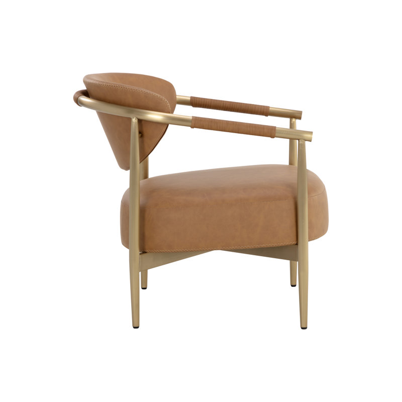 Lounge Chair, Brown Faux Leather
