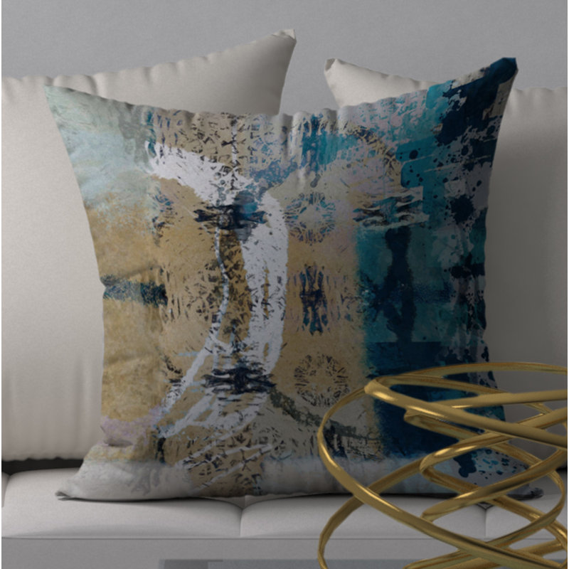 Magnifique housse de coussin décorative carrée passionnée et insert, 24 po x 24 po