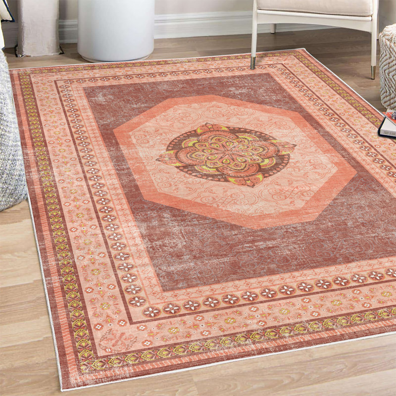 Tapis décoratif bohémien, Rectangle 4 pi x 5 pi 5 po