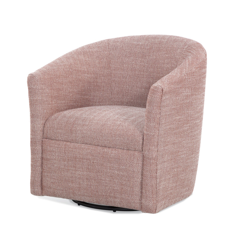 Fauteuil demi-tonneau pivotant au henné Lainey, Rouge