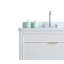 Ensemble de meuble-lavabo autoportant blanc 36 po avec 2 ensembles de poignées et plateau en marbre d'ingénierie entièrement assemblé