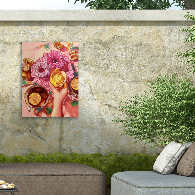 Anna Zdanowicz Spill The Tea Outdoor  Canvas, H 14 po x l 19 po