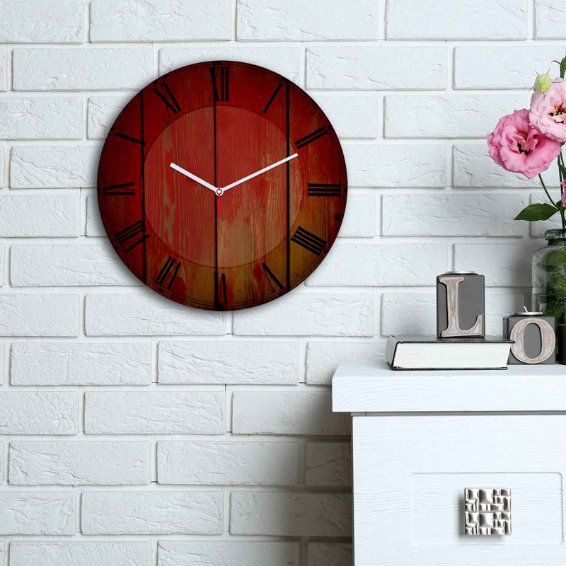 Horloge murale élégante Elegant, 11,8 pouces de diamètre | 100% panneau de fibres à densité moyenne avec une épaisseur de 0,2 pouce | Design élégant pour la maison ou le bureau | La montre moderne ajoute de la sophistication à n'importe quel espa