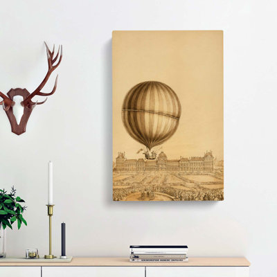 Hot Air Balloon Above Versailles Palace - Wrapped Canvas