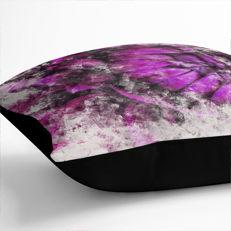 Flower Vol.1 Watercolour Scatter Cushion, Black, 40cm H x 40cm W x 15cm D