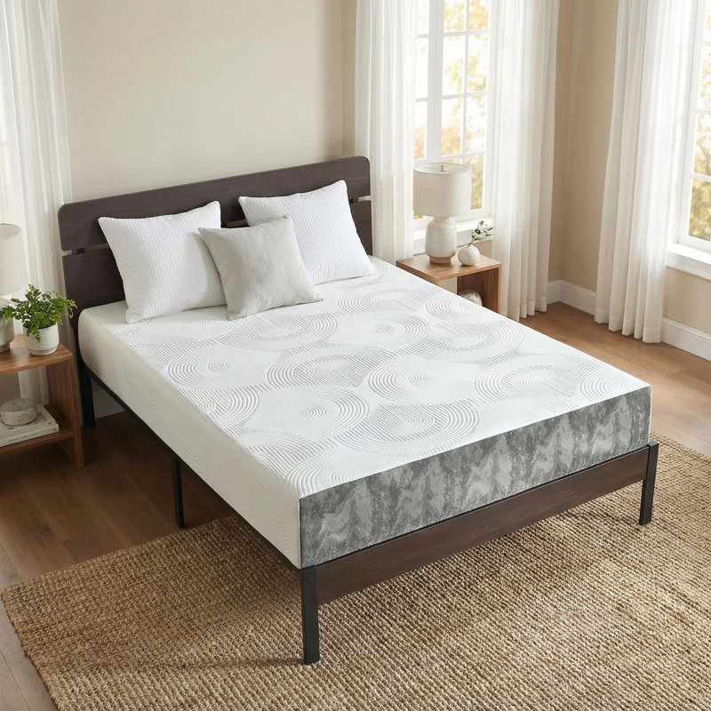 Matelas en mousse viscoélastique 8 pouces Premium - Système de refroidissement à double couche avec extrait de thé vert