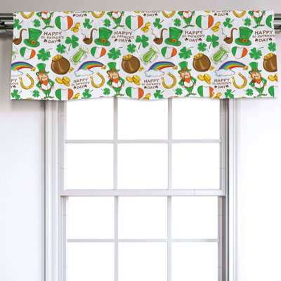 Sateen Floral Ruffled Window Valance