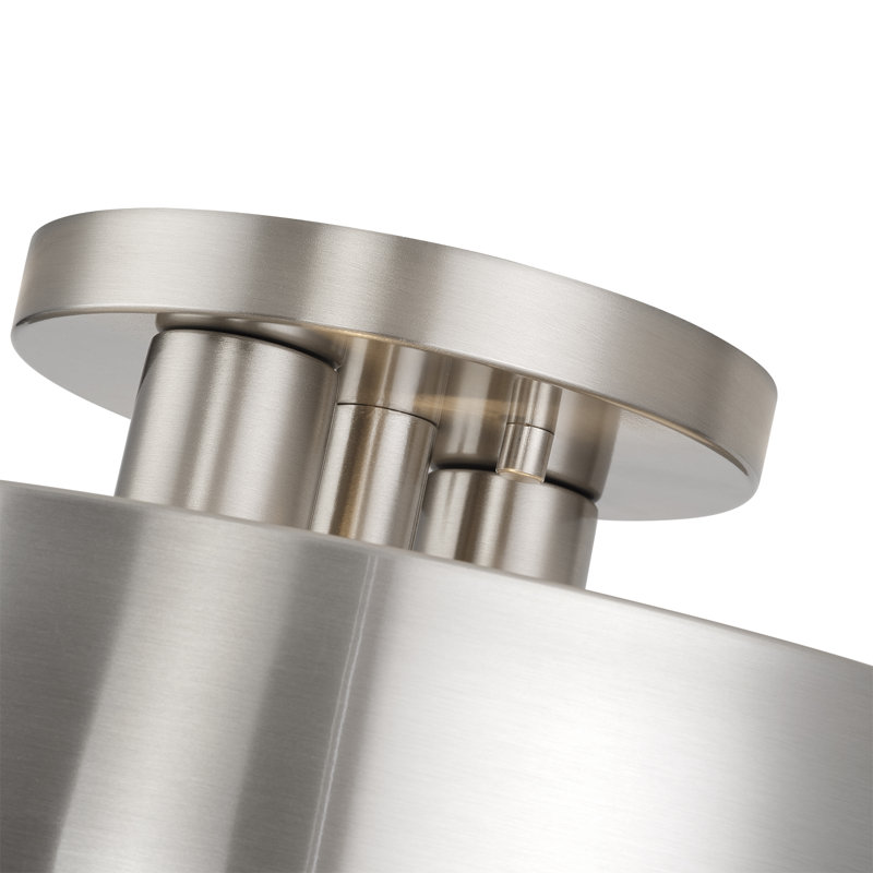Plafonnier semi-encastré 2 lumières Acklin, Nickel brossé, Argent argent