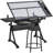 Adjustable Height Tempered Glass Steel Drafting Table