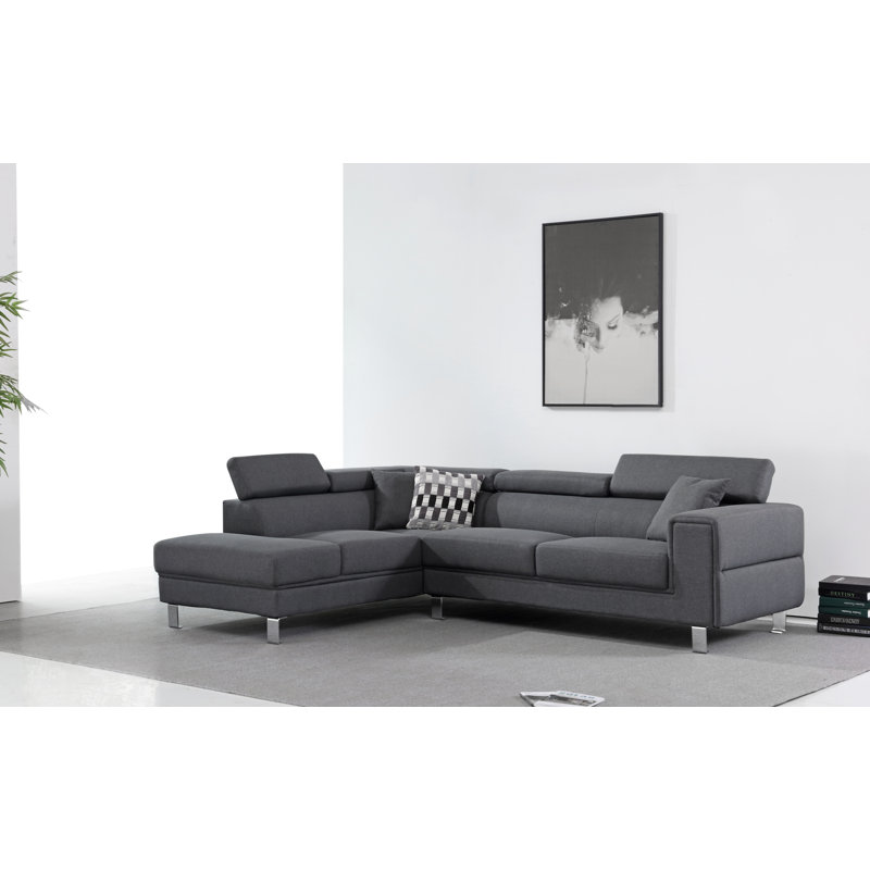 Canapé modulaire Derya, Orienté à gauche (vu de face), Gris foncé