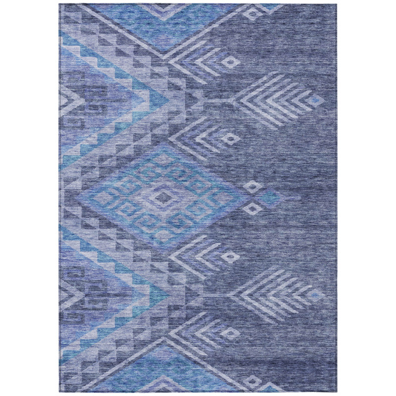 Tapis intérieur / extérieur lavable gris anthracite et gris 9 pi x 12 pi Southwestern