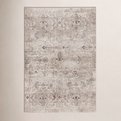 Phoebe Brown Cream Machine Washable Oriental Rug