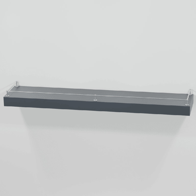 Ensemble de rail de galerie traditionnel, pour étagère - plat , H 1,71 po x l 48 po x P 12 po, Chrome poli