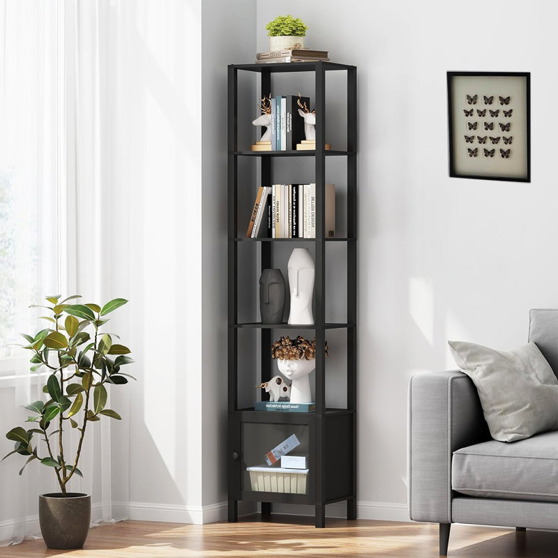 6 Tier Bookcase and Bookshelf, Black