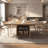 Modern Minimalist Expandable Dining Table For 6 To 10 People With Storage