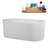 59" Streamline Soaking Matte White Freestanding Tub and Tray With Internal Drain-101697953