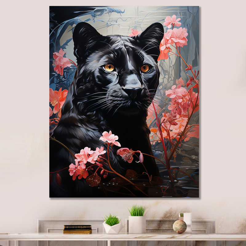 «Black Pink Panther», reproduction sur toile, H 44 po x l 34 po x P 1,5 po, Toile tendue